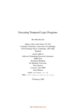Free Download PDF Books, Executing Temporal Logic Programs