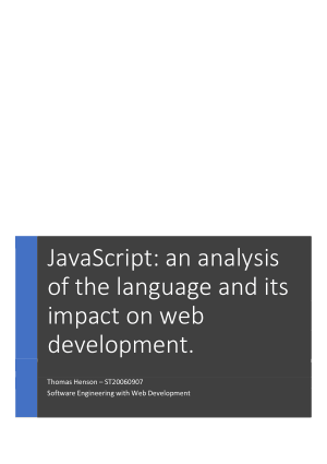 Free Download PDF Books, JavaScript: An Analysis of the Language and its Impact on Web Development Book of 2017