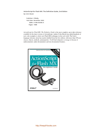 Free Download PDF Books, ActionScript for Flash MX The Definitive Guide 2nd Edition