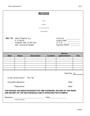 Free Download PDF Books, Consulting Invoice Template