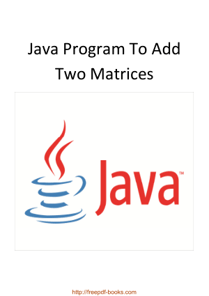 Free Download PDF Books, Java Program To Add Two Matrices, Java Programming Tutorial Book