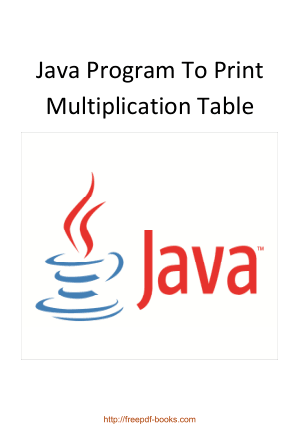 Free Download PDF Books, Java Program To Print Multiplication Table