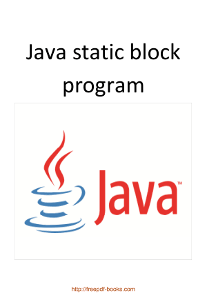 Free Download PDF Books, Java Static Block Program