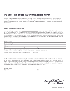 Free Download PDF Books, Payroll Deposit Authorization Form Template