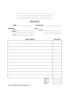 Free Download PDF Books, Blank Job Sample Invoice Template