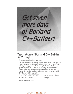 Free Download PDF Books, Teach Yourself Borland C++ Builder In 21 Days