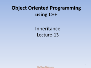 Free Download PDF Books, Object Oriented Programming Using C++ Inheritance – C++ Lecture 13