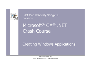Free Download PDF Books, Microsoft C# .Net Crash Cours C#
