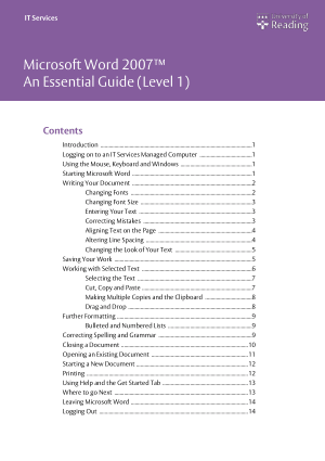 Free Download PDF Books, Microsoft Word 2007 Essential Guide