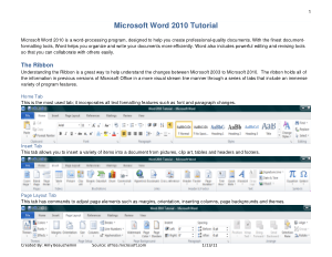 Free Download PDF Books, Microsoft Word 2010 Tutorial