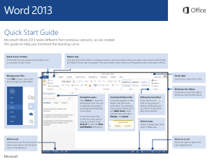 Free Download PDF Books, Microsoft Word 2013 Quick Start Guide