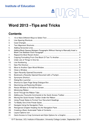 Free Download PDF Books, Microsoft Word 2013 Tips And Tricks