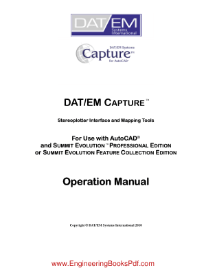 Free Download PDF Books, DATEM Capture for AutoCAD