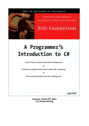 Free Download PDF Books, A Programmer Introduction to C# – FreePdf-Books.com