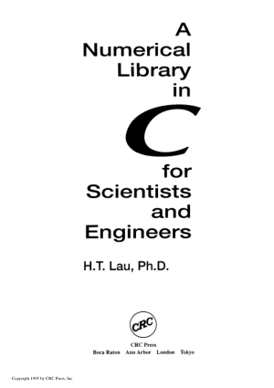 Free Download PDF Books, A Numerical Library in C for Scientists and Engineers –, Free Ebook Download Pdf
