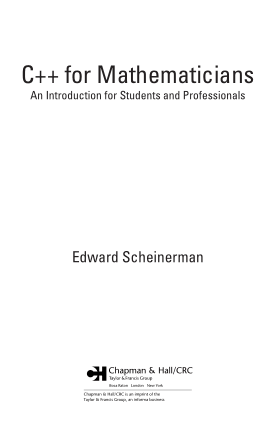 Free Download PDF Books, C++ for Mathematicians an Introduction for Students and Professionals – FreePdf-Books.com
