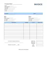 Free Download PDF Books, Simple Invoice Template with Shipping Word | Excel | PDF