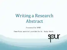 Free Download PDF Books, Writing Research Abstract Powerpoint Presentation Template PPT