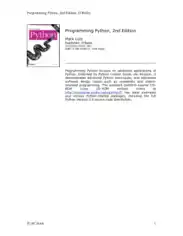 Free Download PDF Books, Programming Python with CD