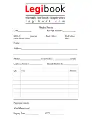Free Download PDF Books, Legibook Book Order Form Template