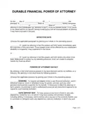 Free Download PDF Books, Durable Financial Power Of Attorney Form Template