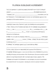 Free Download PDF Books, Florida Sublease Agreement Form Template