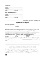 Free Download PDF Books, Wyoming Quit Claim Deed Form Template