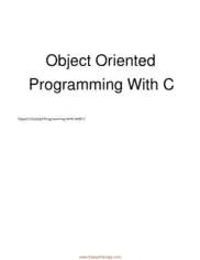 Free Download PDF Books, Object Oriented Programming With C