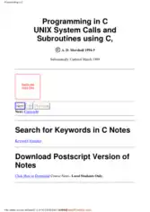 Free Download PDF Books, Programming In C Unix System Calls And Subroutines Using C