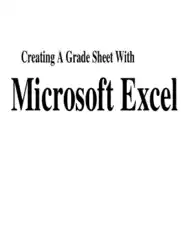 Free Download PDF Books, Creating A Grade Sheet With Microsoft Excel