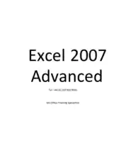Free Download PDF Books, Excel 2007 Advanced