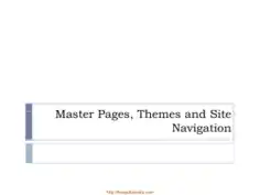 Free Download PDF Books, Master Pages Themes Navigation And Site Navigation – ASP.NET Lecture 9