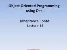 Free Download PDF Books, Object Oriented Programming Using C++ Inheritance Contd – C++ Lecture 14
