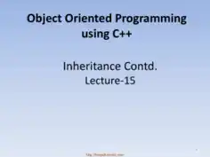 Free Download PDF Books, Object Oriented Programming Using C++ Inheritance Contd – C++ Lecture 15