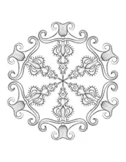 Free Download PDF Books, Snowflake Intricate 22 Coloring Template