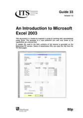 Free Download PDF Books, Introduction To Microsoft Excel 2003, Excel Formulas Tutorial