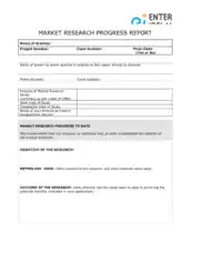 Free Download PDF Books, Market Research Progress Report Template