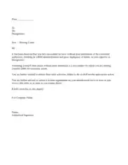 Free Download PDF Books, Job Termination Letter of Employee for Absence Without Information Template