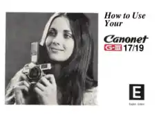 Free Download PDF Books, Digital Camera CANON CANONET G III 17-19 User Manual