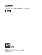 Free Download PDF Books, SONY Digital Cinematography Camera F23 Operation Manual