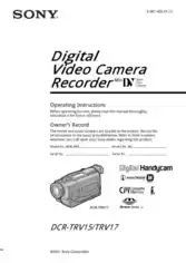 Free Download PDF Books, SONY Digital Video Camera Recorder DCR-TRV15-17 Operating Instructions