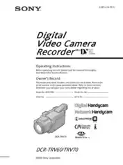 Free Download PDF Books, SONY Digital Video Camera Recorder DCR-TRV70 Operating Instructions