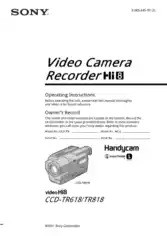 Free Download PDF Books, SONY Video Camera Recorder CCD-TR618 TR818 Operating Instructions