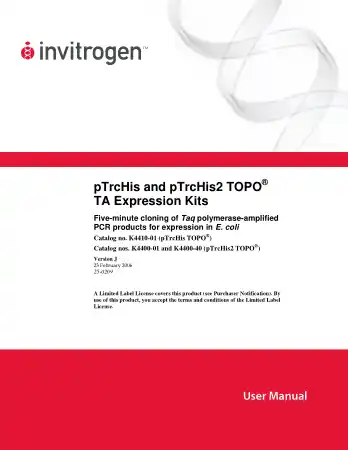 Free Download PDF Books, Ptrchis And ptrchis2 Topo Ta Expression Kits