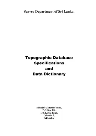 Free Download PDF Books, Topographic Database Specifications And Data Dictionary