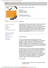 Free Download PDF Books, Learning Oracle PLSQL – FreePdfBook