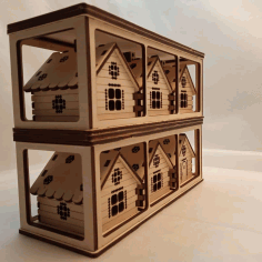 Laser Cut Christmas Tree Houses Ornaments 3mm Free Vector, Free Vectors File