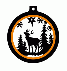 Laser Cut Christmas Themed Pendant Ball Ornament Cdr Vector, Free Vectors File