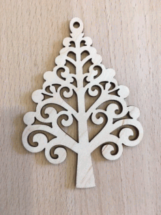 Decorative Tree Plywood Toys For New Year Vector, Free Vectors File