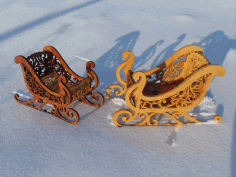 Santa Sleigh Laser Cut Plywood Free Vector, Free Vectors File